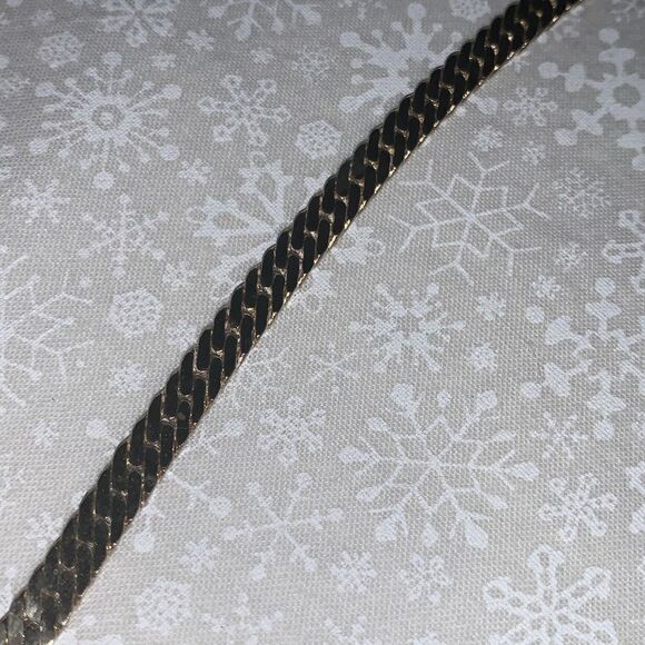 Vintage Gold Herringbone Chain Bracelet Korea 7.5” - Picture 7 of 13